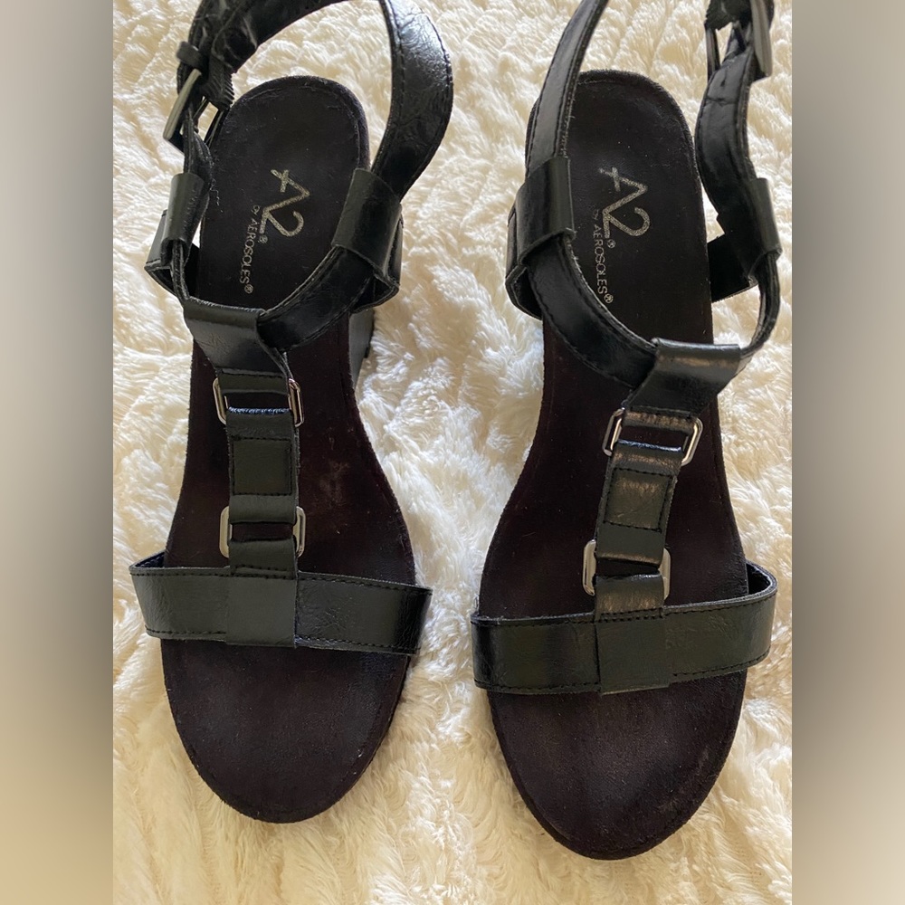 EUC Aerosoles A2 Sandals Black Sz 7